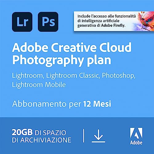 Adobe Creative Cloud Photography Plan with 20GB|1 Anno|PC/Mac|Download 