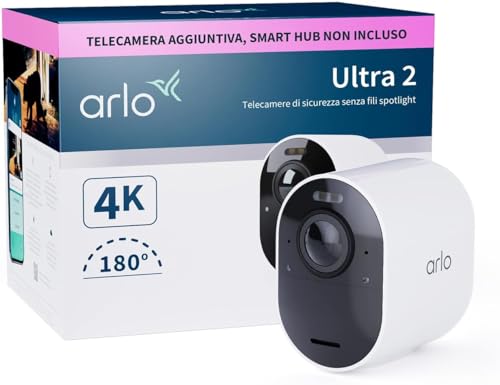 Arlo Ultra 2 Telecamera WiFi Esterno Senza Fili, 