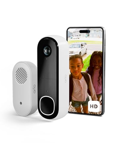 Arlo Essential 2 Videocitofono Campanello Chime, HD, Telecamera 