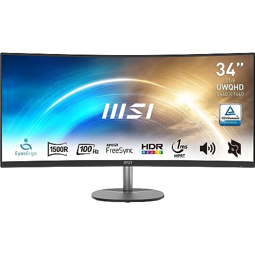 MSI PRO MP341CQ Monitor Curvo 34″ UWQHD (3440 