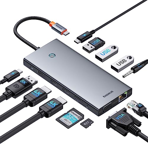 Baseus Docking Station USB C per 3 Monitor, 