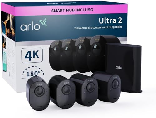 Arlo Ultra 2 Telecamera WiFi Esterno Senza Fili, 