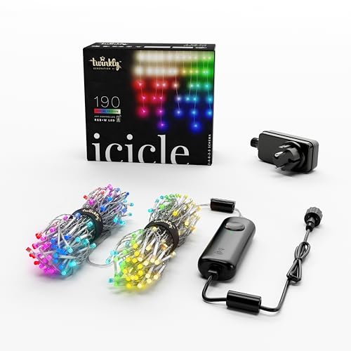 Twinkly Icicle 190 LED RGB Bianco, Luci a 