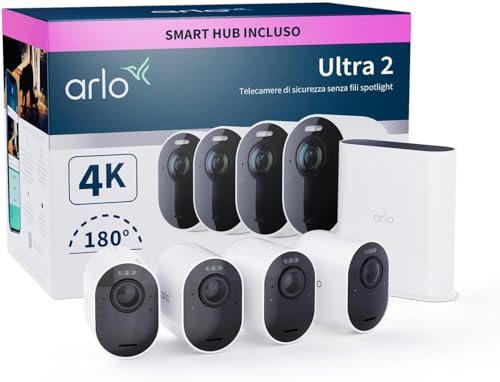 Arlo Ultra 2 Telecamera WiFi Esterno Senza Fili, 