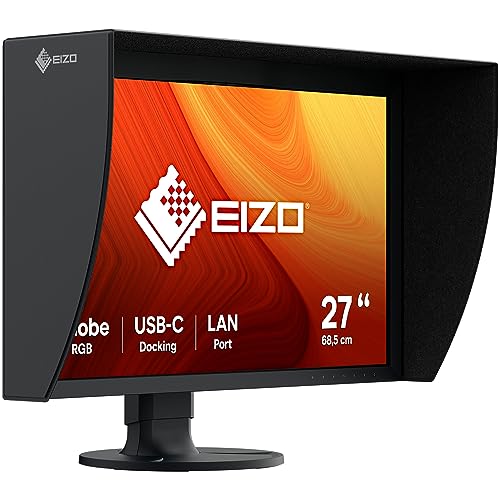 EIZO ColorEdge CG2700S - Monitor grafico da 68,5 cm (27") (HDMI, hub USB, USB-C, RJ-45 LAN, switch KVM, DisplayPort, 2560 x 1440, 99% AdobeRGB, 98% DCI-P3) nero