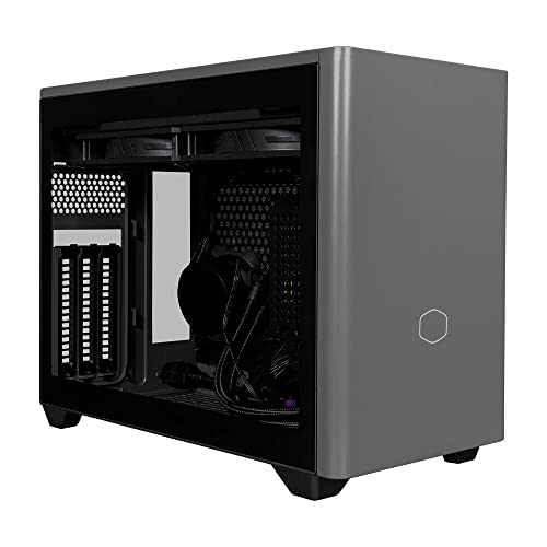 Cooler Master MasterBox NR200P MAX Case PC Mini-ITX - Lato in Vetro Temperato, Dissipatore CPU AIO da 280mm, PSU SFX Gold 80-PLUS 850W (Full-Modular), Braccio GPU Verticale e Cavo Riser PCI-e 4.0 x16