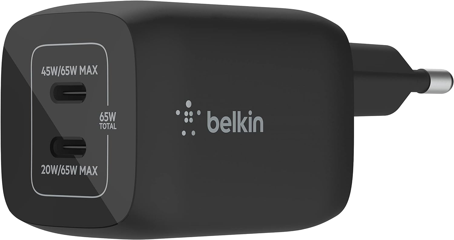 Belkin Doppio caricabatteria da parete USB-C da 65 