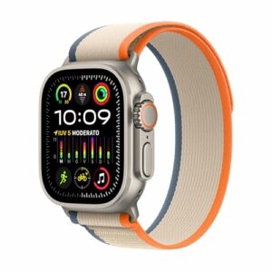 Apple Watch Ultra 2 Titanio + Trail Loop arancione/beige (M/L)