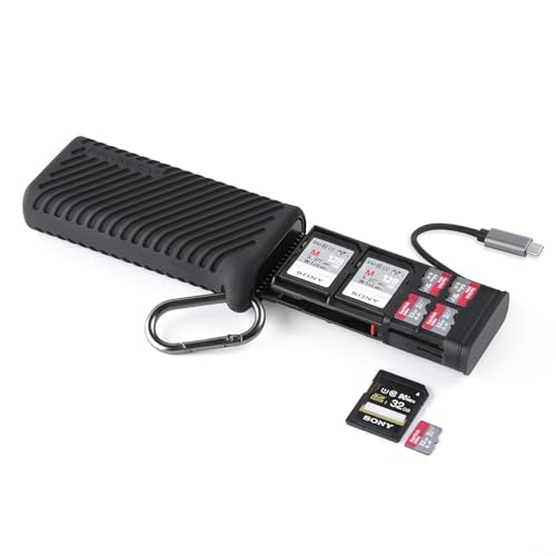 PGYTECH CreateMate - Custodia IP54 e Lettore di schede SD/microSD USB-C - Nero