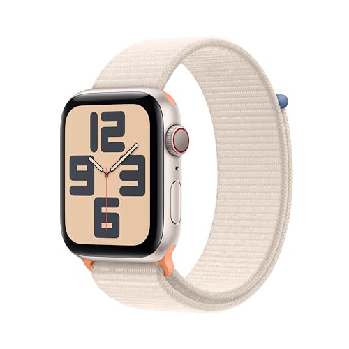 Apple Watch SE (2ª generazione, 2023) GPS + Cellular 44mm Smartwatch - Cassa in alluminio color galassia e Sport Loop galassia