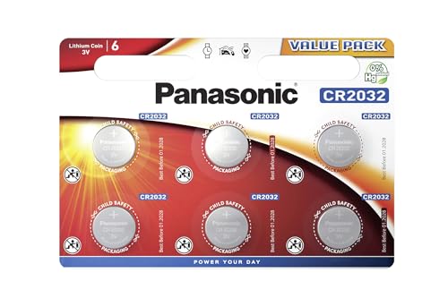 Panasonic CR2032 Pile al Litio 3V 6 Pezzi