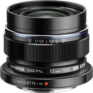 Olympus M. Zuiko Digital ED 12mm F2.0 per Micro Quattro Terzi - Nero