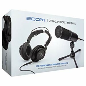 Zoom ZDM-1 Podcast Mic Pack: Microfono dinamico con treppiede + Cuffie + Cavo