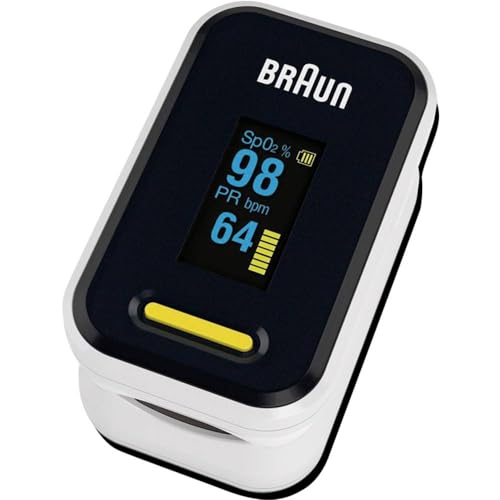 Braun Pulsossimetro 1 da Dito, OLED, Clinico, Sport e BPCO - Nero