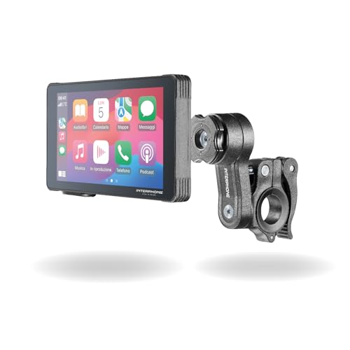INTERPHONE SYNC5 - Display 5,5" Moto CarPlay/Android con Attacco a Manubrio
