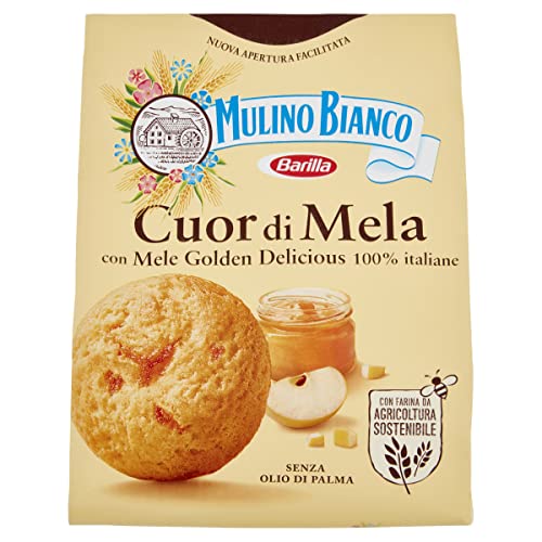 Mulino Bianco - Biscotti Cuor di Mela 300g con Mele 100% Italiane (Senza Olio di Palma)