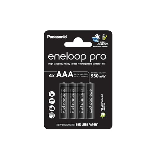 Panasonic Eneloop Pro - 4 Batterie AAA ricaricabili 930mAh - fino a 500 cicli