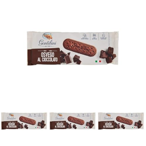 Gentilini Biscotti Osvego, Cioccolato, 250g x 4 confezioni