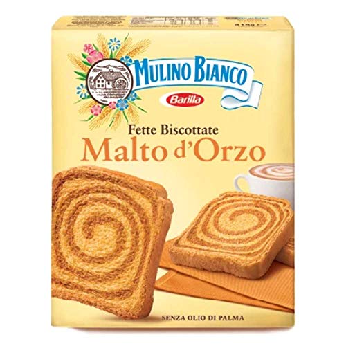 Mulino Bianco - 6 Confezioni di Fette Biscottate al Malto D'Orzo, Senza Olio di Palma