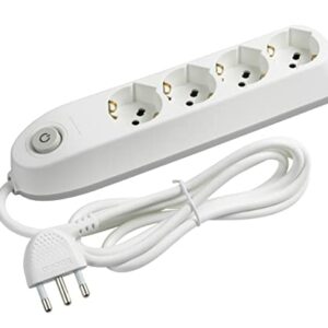 BTICINO Ciabatta Poker 4 Prese Schuko/Bipasso 16A 1,5m - Bianco