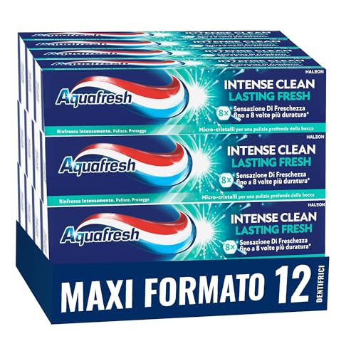 Aquafresh Intense Clean Lasting Fresh Dentifricio 12x75ml