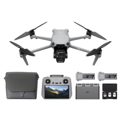 DJI Air 3S Combo Fly More (RC 2 con schermo), drone con grandangolo + tele + 3 batterie
