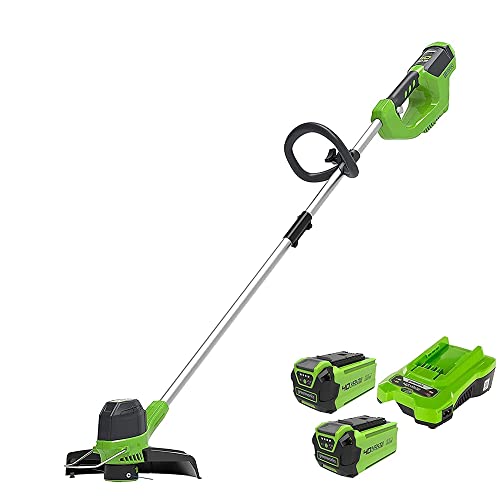 Greenworks Tagliabordi potente e leggero con 2 Batterie 40V 2Ah + Caricabatterie