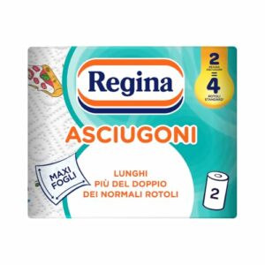 Regina Asciugoni Carta Cucina 2 Rotoli a 2 Veli con Maxi Fogli