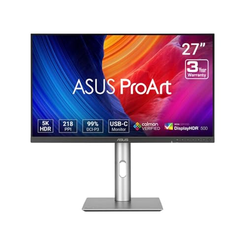 ASUS ProArt PA27JCV, Monitor 27" 5K - WLED/IPS 99% DCI-P3 - Ergonomico