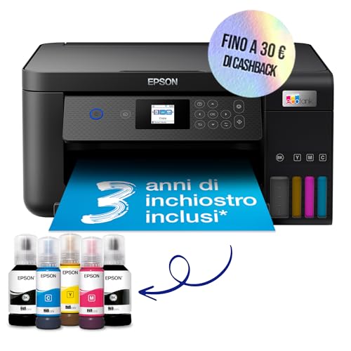 Epson EcoTank ET-2851 Stampante Multifunzione A4 con Serbatoi Ricaricabili (5 inclusi)