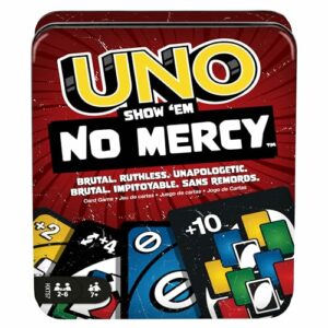 Mattel Games UNO No Mercy gioco di carte edizione metallica con 56 nuove carte - HXT57