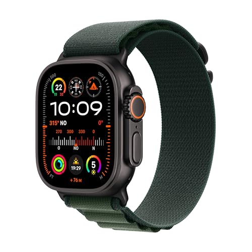 Apple Watch Ultra 2 Titanio Nero + Alpine Loop Verde scuro (S)