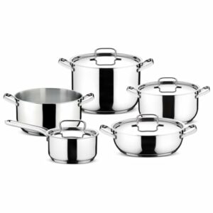 Lagostina Sfiziosa Set 9 Pentole Acciaio Inox Fondo Plus