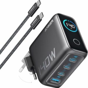 Anker Zolo Caricatore USB-C 140W GaN, 4 Porte, Display - Nero