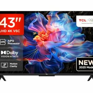 TCL 43V6C TV 43" 4K HDR, Google TV, Direct LED - Nero