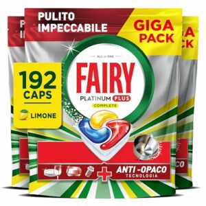 Fairy Platinum Plus 192 Capsule Lavastoviglie Limone