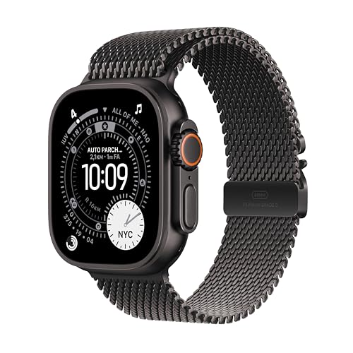 Apple Watch Ultra 3 GPS+Cellular 49mm Titanio nero, Loop maglia milanese L