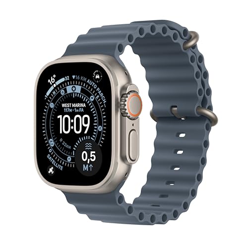 Apple Watch Ultra 3 GPS+Cellular 49mm Titanio naturale, Cinturino Ocean blu salmastro