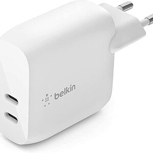 Belkin Caricatore USB-C PD 40W doppia porta 20W per iPhone, iPad, Galaxy