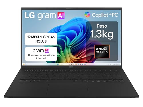 LG gram AI 15Z80T 15.6" FHD Ryzen AI 7 350 16/512GB - Nero
