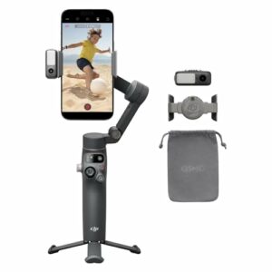 DJI Osmo Mobile 7P - Stabilizzatore per smartphone, luce, manico telescopico, treppiede