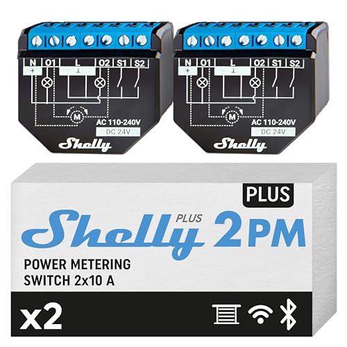 Shelly Plus 2PM Relè WiFi 2 Canali 16A 2pz