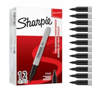 Sharpie pennarelli indelebili | punta fine | inchiostro nero | scatola da 12