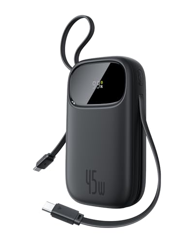 Baseus Powerbank 20000mAh 45W con 2 Cavi USB-C Integrati - Nero