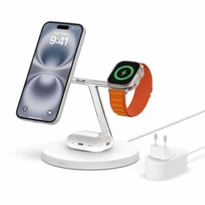 Belkin Caricatore wireless 3 in 1 MagSafe 15W - Bianco