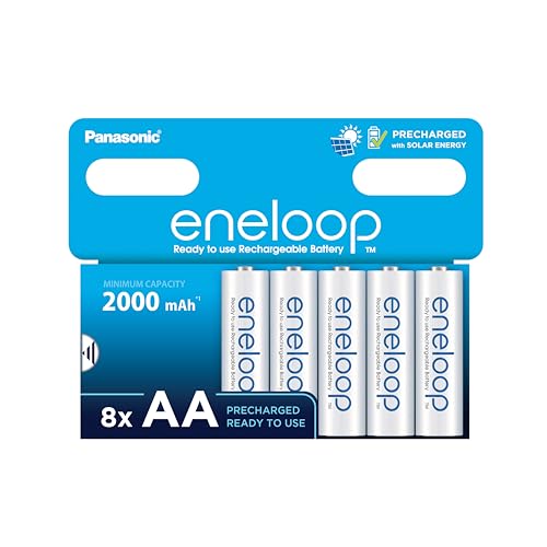 Panasonic Eneloop - 8 Batterie AA ricaricabili 2000mAh - fino a 2100 cicli