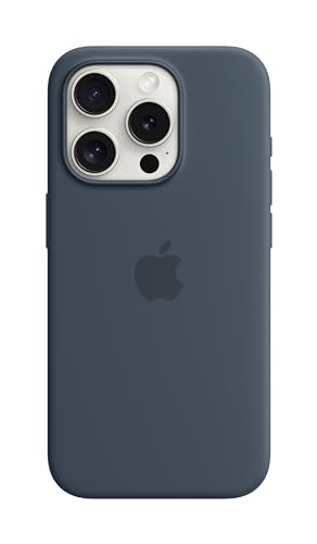 Apple Custodia MagSafe Silicone per iPhone 15 Pro Blu Tempesta