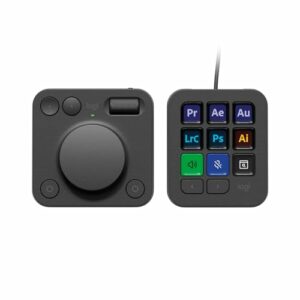Logitech MX Creative Console, keypad 9 tasti + manopola per grafica, video, foto - Grafite