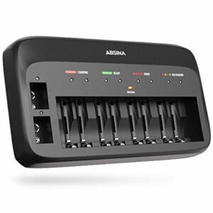 ABSINA Caricabatterie multiplo AA, AAA, 9V