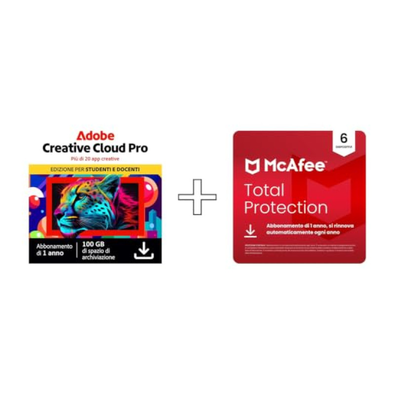 Adobe Creative Cloud Pro con McAfee Total Protection 2025